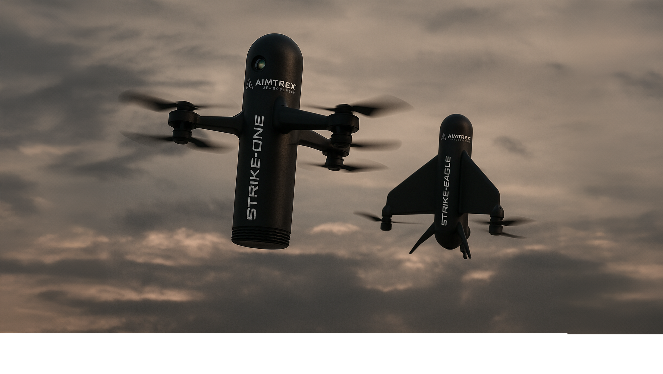 Tactical drones in flight